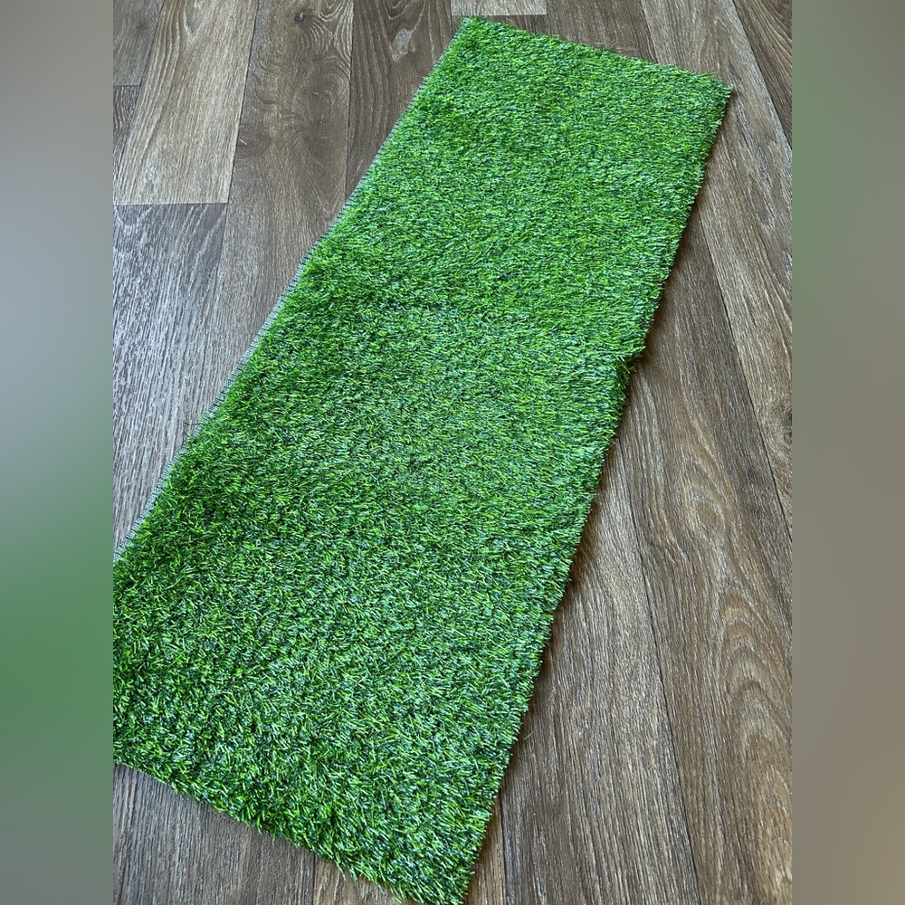 Green Faux Grass Table Runner
